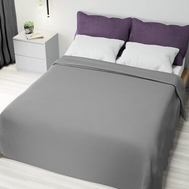 Покривало Byour3 для двоспального ліжка зі змішаної бавовни 260x275 см сіре