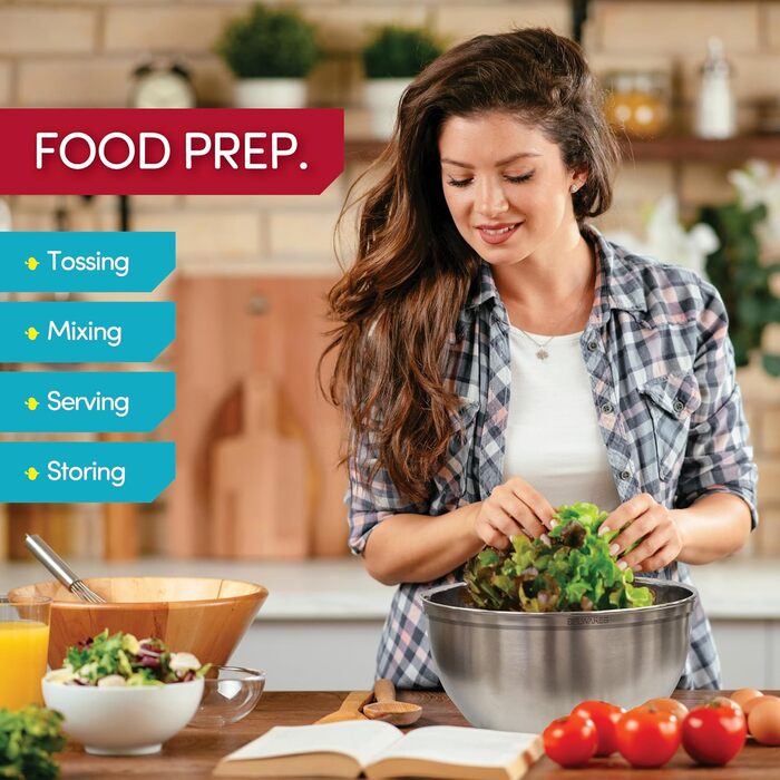 Набір місок для змішування з нержавіючої сталі з кришкою, терткою, ручкою, виливом та герметичним кришкою, антиковзний набір місок для приготування, випічки, зберігання продуктів (3 шт.) Чорний