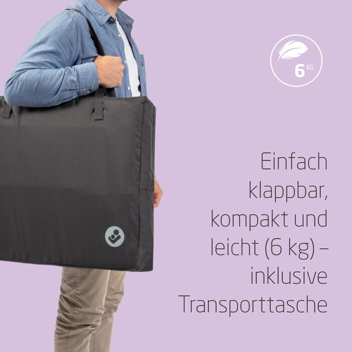 Дитяче ліжко-манеж Maxi-Cosi Iris2 2-в-1, 0-3 роки, до 15 кг, сірий, компактне, легке, з розширеною матрацом