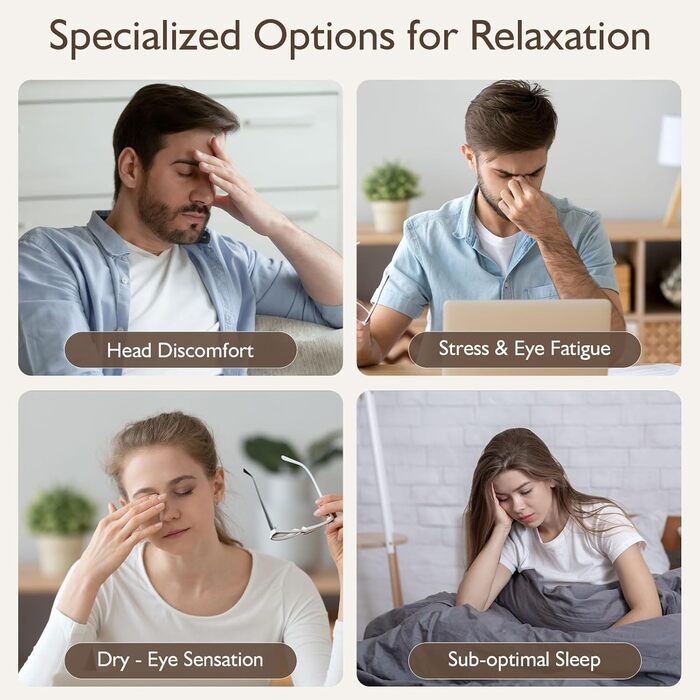 Масажер для очей XJUGEZ з підігрівом, вібрацією та Bluetooth, 4 режими, маска для очей, покращує сон, подарунок для жінок та чоловіків, чорний