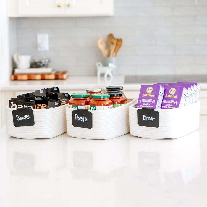 Органайзери для полиць NaturalCozy, прямокутні, 30 x 20,3 x 11,4 см, зелені, набір 3 шт.