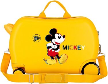 Дитяча валіза Disney Mickey 3D, 50x38x20 см, ABS, комбінована застібка, 34л, 1,8 кг, 4 колеса, жовтий