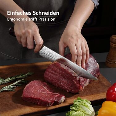 PAUDIN Profi Кухонний ніж 23см з нержавіючої сталі, ергономічна ручка, для професіоналів та любителів, ідеальний подарунок для кулінарів