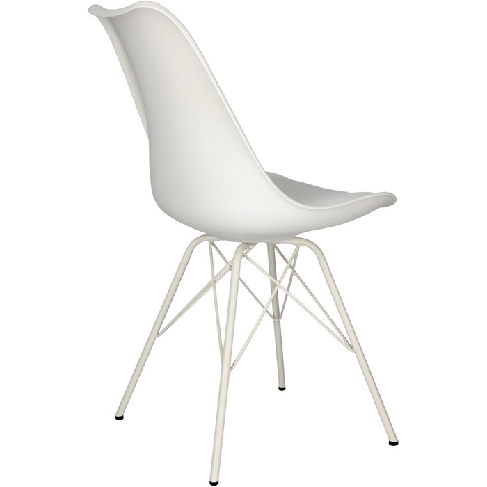 AC Design Їдальні стільці Emanuel, PU/Метал, 2 шт, Білий/Білий, 48,5 x 85,5 x 54 см