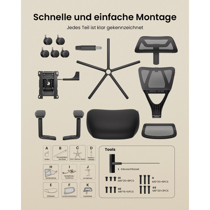 Крісло офісне ProtoArc EC100 чорне з підлокітниками та регульованою спинкою, Mesh, для дому та офісу