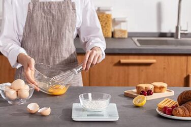 Ваги для кави NUTRI FIT Mini з таймером, USB-C, LED-дисплеєм, 2 кг/0,1 г, чорний (EK9380HR-weiss)