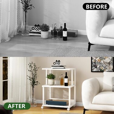 Стійка для принтера IBUYKE з полицею, 3-рівнева, на колесах, для офісу та дому, мобільна, для термопреса, мікрохвильової печі та міні-холодильника TPS001H (Weiß)