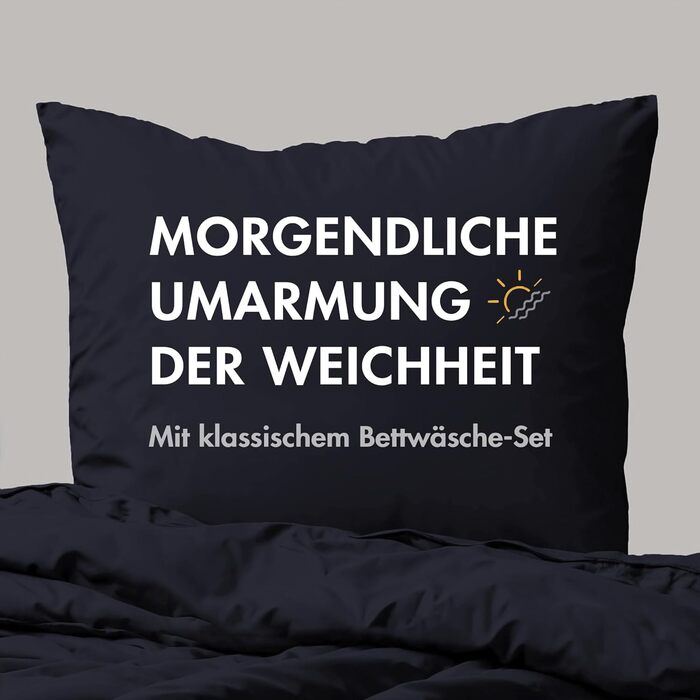 Стильна постільна ковдра Sleeptime з 100% бавовни, 200x200 см, темно-синій колір, м'яка та без прасування. Комплект постільної білизни з 2 наволочками 80x80 см, 3-частинний комплект, колір морської хвилі.