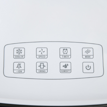 Мобільний кондиціонер 10л 4-в-1 з водяним охолодженням, зволоженням повітря, таймером на 8 годин, пультом дистанційного керування, для приміщень до 20㎡, потужністю 60W, матеріал корпусу ABS, колір білий+чорний, розміри 38,2 x 31,6 x 76 см