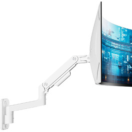 Кріплення для монітора ARES WING на стіну для LED/LCD моніторів 17-49 дюймів, до 20 кг, регульована висота, VESA 75/100, білий