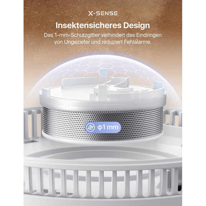 Датчик диму X-Sense з батареєю на 10 років та магнітним кріпленням, 10 шт. (SD11), сертифікат TÜV Rheinland, функція вимкнення звуку та самотестування, білий