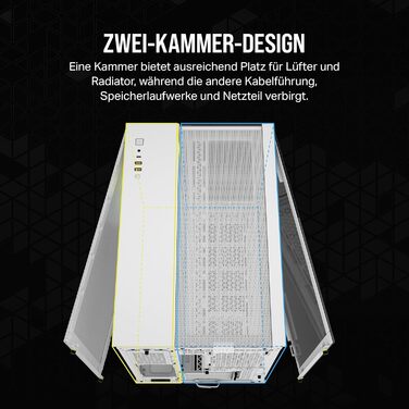Корпус CORSAIR iCUE Link 2500X RGB mATX Mid-Tower - 2 вентилятори RX120 RGB - широка гнучкість охолодження