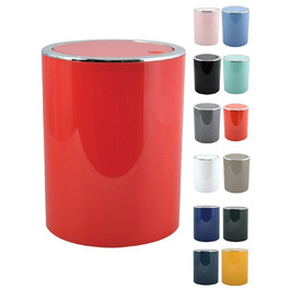 Серія MSV для ванної кімнати Aspen Design косметичне відро педальне відро для ванної з поворотною кришкою відро для сміття з поворотною кришкою 6 літрів (ØxH) приблизно 18,5 x 26 см (червоний)