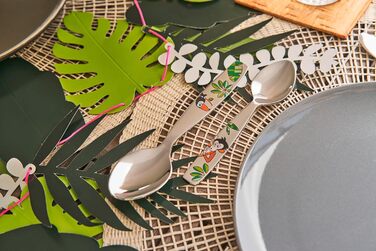 Дитячий набір столових приборів ZWILLING Dschungel, 4 шт., з зображеннями тварин, нержавіюча сталь 18/10, без пластику