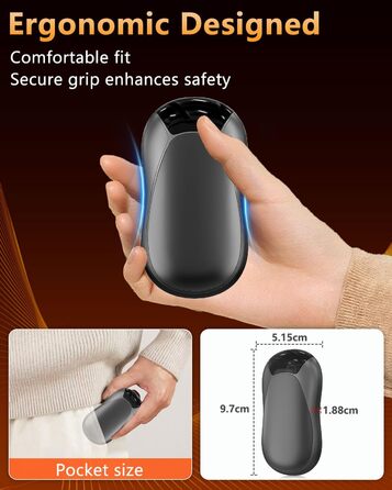 Електричні грілки для рук 2 шт. - Магнітні кишенькові грілки AI, що заряджаються, 36 годин тепла, багаторазові грілки для рук, компактні грілки для дітей, чоловіків, жінок, білий (дисплей, чорний)