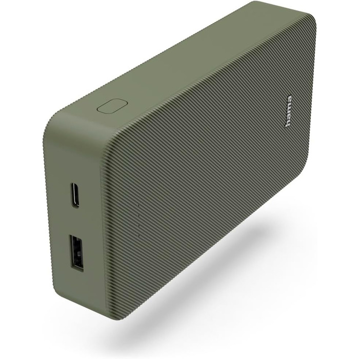 Портативний зарядний пристрій, зелений, 20 20000mAh, USB-C/A, LED