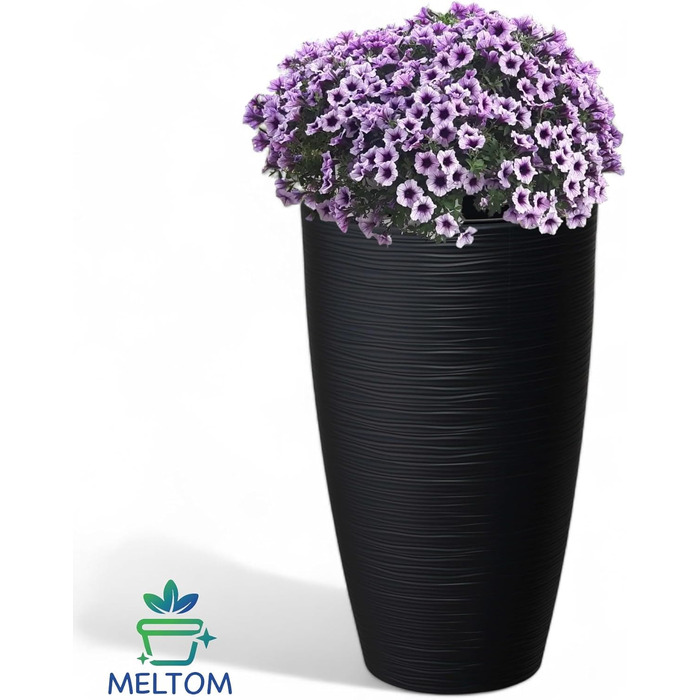 Горщик для квітів MELTOM Blumenkübel XL (48 см, Чорний) з винімним вкладишем