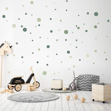 Клейких точок кола точки наклейка на стіну дитяча спальня наклейка на стіну дитяча кімната Фольга декоративна самоклеюча пастель для хлопчиків і дівчаток (Y035 - 12 лісовий зелений), 100