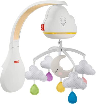 Нічник Fisher-Price CDN41-3-в-1 із заспокійливою музикою і білим шумом із зоряним освітленням, дитяче обладнання, від 0 місяців і старше (Cloud Mobile)