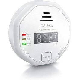Датчик CO2 Brandson - Вимірювач якості повітря, сенсор вуглекислого газу, моніторинг PPM, індикатор CO2, рекомендації по вентиляції, будильник, термометр, гігрометр