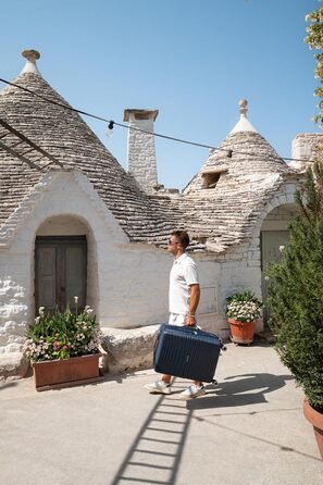 Набір валіз American Tourister Aerotech (3 шт.): ручна, середня, велика, розширювана, з TSA-замком, блакитний (Металевий Navy)