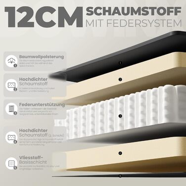 Ігровий крісло Dowinx з підголівником та підставкою для ніг, тканинне, з масажем, чорно-біле, ергономічне