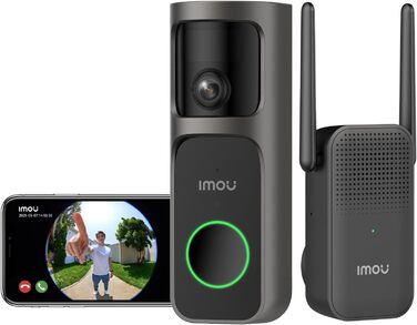 Відеодзвінок Imou DB3 KIT 4MP Panoramic, 2K+ WiFi, нічне бачення 5м, розпізнавання пакунків AI, двосторонній зв'язок