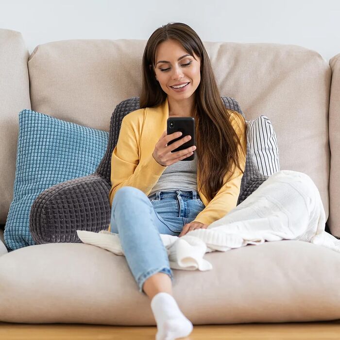 Лежанка-подушка Lesekissen A Nice Night, велика, для дорослих та дітей, з підлокітниками, підтримка спини для сну та відпочинку в ліжку/на дивані, вафельна текстура, стереоскопічний дизайн (Рожева, велика)