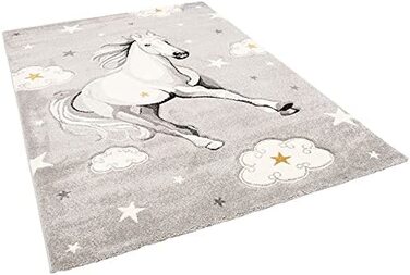 Дитячий килим Maui Kids кінь сіра зірка в 5 розмірах (200x290 см)