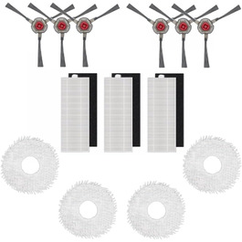 Запчастини Аксесуари для робота-пилососа Yeedi Mop Station, запасні частини 6 бічних щіток, 3 фільтри HEPA, 4 ганчірки для миття підлоги для робота-пилососа Yeedi Mop Station (13 шт. )