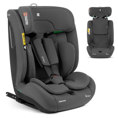 Автокрісло KikkaBoo i-Size i-FLIT 9-36 кг ISOFIX, Група 1/2/3, 15 міс. - 12 років, SPS, Top Tether, регульована підголовник, темно-сірий
