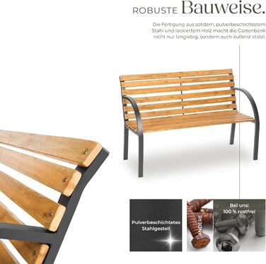 Тектейк® Двомісна садова лавка 'Міхаела' з дерева, вологостійка, в стилі кантрі, 119,5 x 62 x 83 см