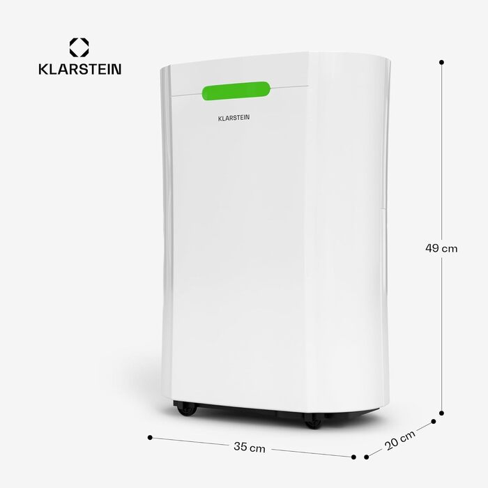 Klarstein AeroDry Smart 12l: Електричний осушувач повітря 12 л/день, WiFi, керування через додаток, білий
