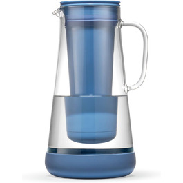 Фільтр для води LifeStraw Home: скляна кана з силіконовим дном, 1.6 л, Stormy Blue