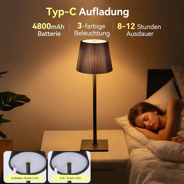 LED акумуляторні настільні лампи Xiake (2 шт), регулювання яскравості 2700K-6000K, IP54, 3 кольори, для дому та саду