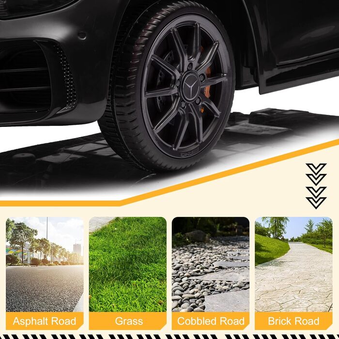 Дитячий електромобіль Mercedes-Benz AMG 12V, чорний, з пультом, MP3, LED, 2-дверний