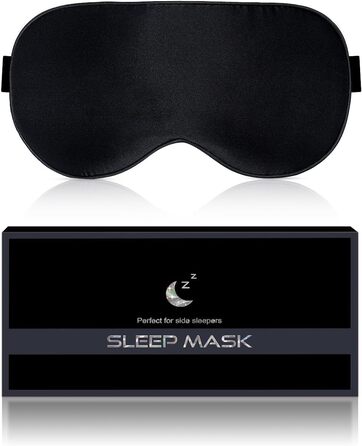 Шовкова маска для сну Aosun обсидіаново-чорна