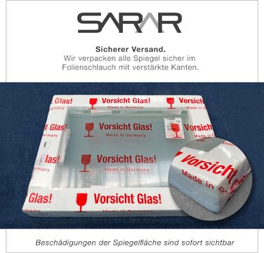 Дзеркало для ванної кімнати Sarar Vittoria з LED-підсвічуванням 80x70 см, Made in Germany