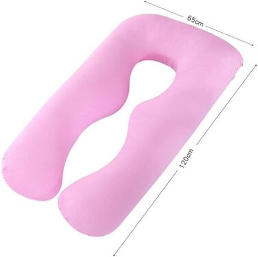 Подушка для вагітних Hongbi U-подібної форми, для сну на боці, знімний чохол, чорний+сірий, 120x65 см