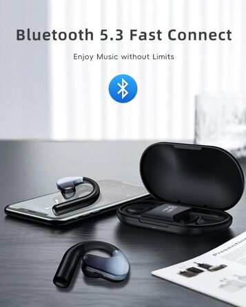 Бездротові навушники HIFI WALKER T20 з відкритим вухом, Bluetooth 5.3, час відтворення 50 годин, швидка зарядка, чорний