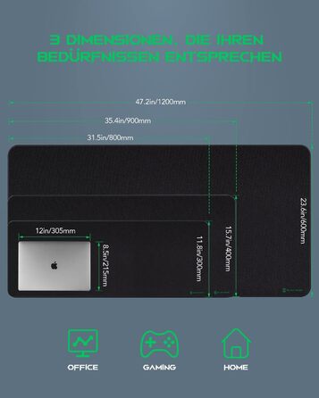 Ігрова мишка Pad Black Shark XXL 1200 x 600 мм - великий килимок для миші з водовідштовхувальним покриттям та антиковзною основою