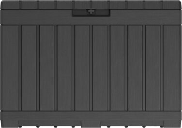 Ящик для зберігання садовий Koll Living Kentwood 190л антрацит - для подушок, інструментів, іграшок - водонепроникний, вентильований