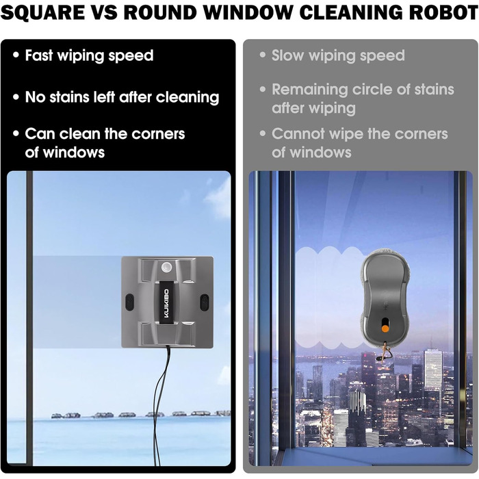 Робот для миття вікон K2 з функцією розпилення, 6000Pa, тихий, для рамових та безрамових вікон, з 4 запасними серветками