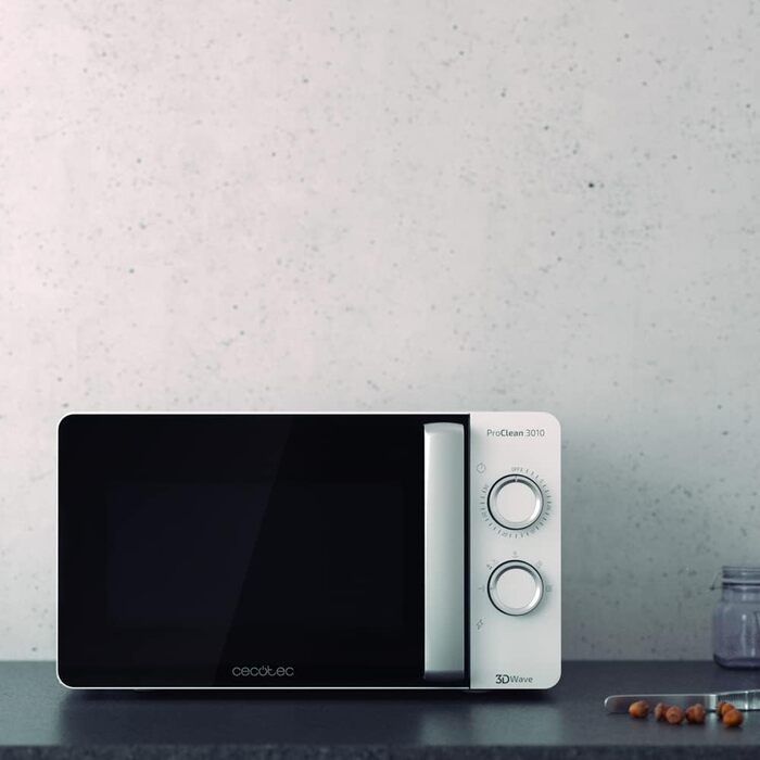 Мікрохвильова піч ProClean 3010, 20 літрів, покриття Ready2Clean, 700 Вт, 6 функцій, таймер 30 хв, режим розморожування, білий колір