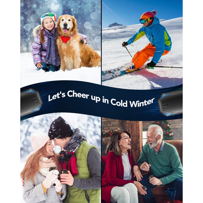 Електричні грілки для рук PHEJIE, 2 шт. з підзарядкою, 3 режими нагріву, портативні, для активного відпочинку, кемпінгу, гольфу, подарунок для жінок та чоловіків, чорний