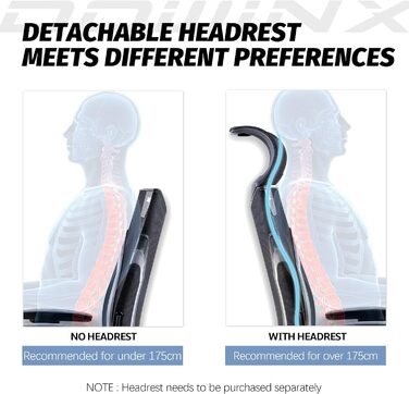 Ігровий крісло Dowinx для офісу та дому: ергономічне, з 3D підлокітниками, функцією гойдання, шкіряне, поворотне, чорно-сіре