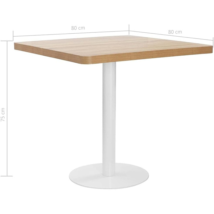 Столик для бістро/бару 60x60 см, MDF, Темно-коричневий | vidaXL