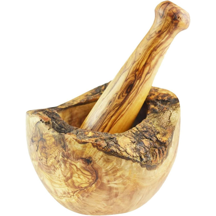 Набір для спецій з оливкового дерева Naturally Med Rustikaler Mörser und Stößel