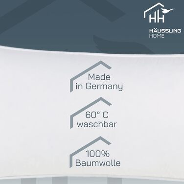 Домашня подушка Hussling 40x80 см Пір'яні та пухові подушки, подушки, Made in Germany, 100 пір'я, також підходить для алергіків, чохол 100 бавовна, наповнювач 550 г фіксований 040x080 см