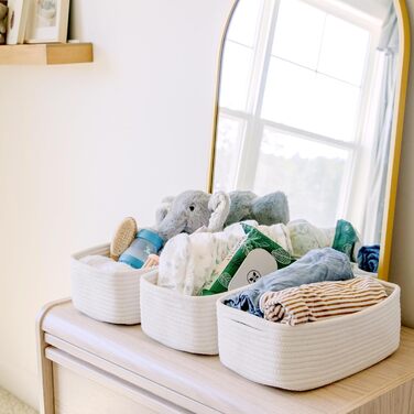 Органайзери для полиць NaturalCozy, прямокутні, 30 x 20,3 x 11,4 см, зелені, набір 3 шт.